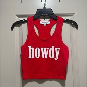 Red Howdy Crop Tank